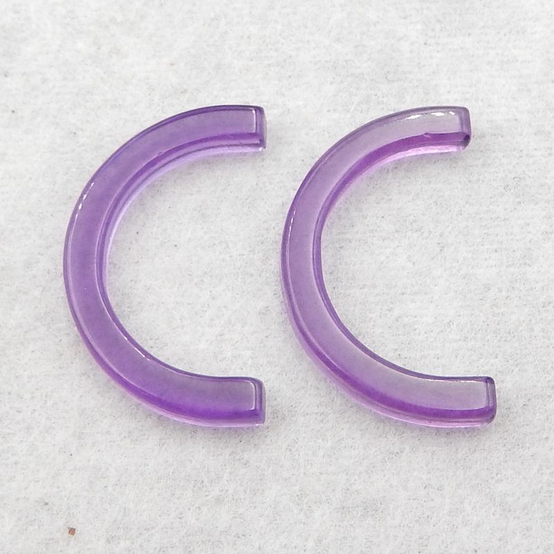 Natural Amethyst Cabochons Paired 25*15*3mm, 2.1g