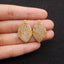 Natural Indonesian Coral Fossil Gemstone Earring Beads, 27x17x3mm, 4.6g