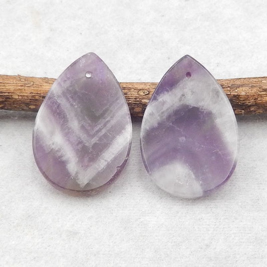 Natural Amethyst Earring Beads 30*20*3mm, 7.5g