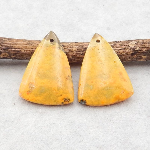 Natural Bumblebee Jasper Earring Beads 26*18*4mm, 6.2g