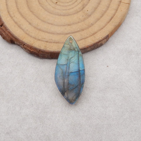 Natural Flash Labradorite Gemstone Cabochon, 28x12x6mm, 2.5g