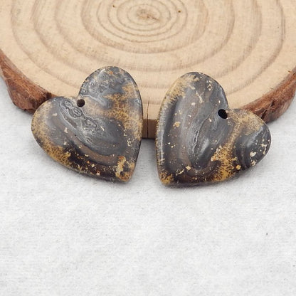 Natural Chohua Jasper Earring Beads 20*20*4mm, 4.7g