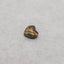 Natural Flash Canadian Ammonite, Obsidian And White Quartz Intarsia Heart Gemstone Cabochon, 11x11x4mm, 0.7g