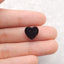 Natural Flash Canadian Ammonite, Obsidian And White Quartz Intarsia Heart Gemstone Cabochon, 11x11x4mm, 0.7g