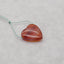 Carved Natural Red Agate Heart Shape Side Drilled Gemstone Pendant Bead, 25x25x8mm, 7.4g