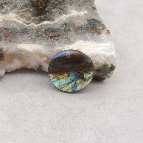 Natural Flash Labradorite Round Pendant Bead, 20x3mm, 2.5g