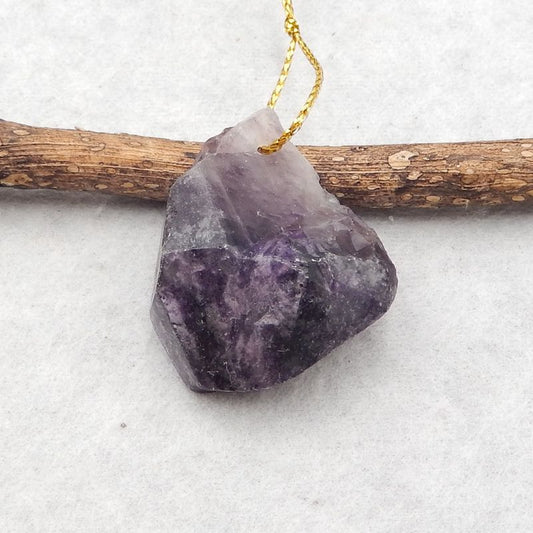 Natural Amethyst Pendant Bead 35*27*14, 13.2g