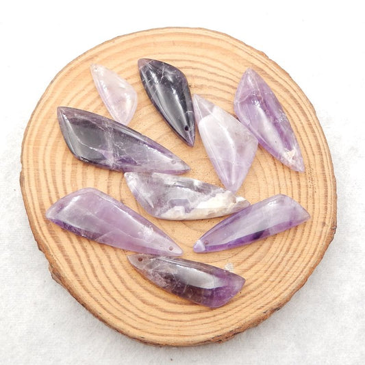 9 pcs Natural Amethyst Pendant Beads 26*11*4mm, 47*16*5mm 30g