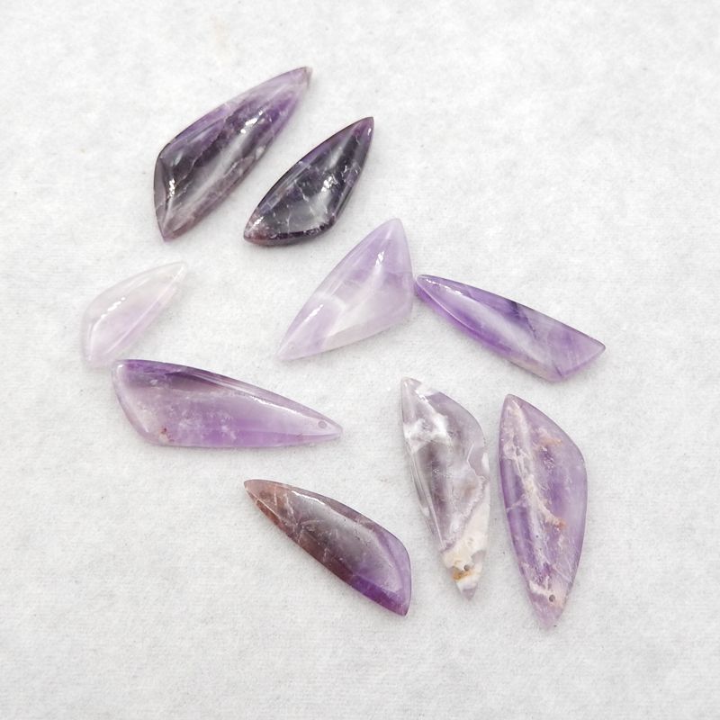 9 pcs Natural Amethyst Pendant Beads 26*11*4mm, 47*16*5mm 30g