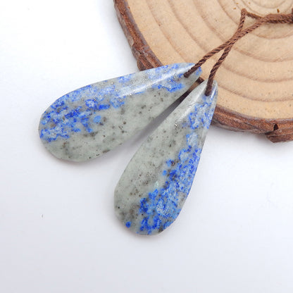 Natural Lapis Lazuli Earring Beads  35x15x4mm, 7.9g