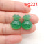 1 Pair Natural Green Agate Gemstone Earring Beads, Handmade Earring Pair, Jewelry DIY Making