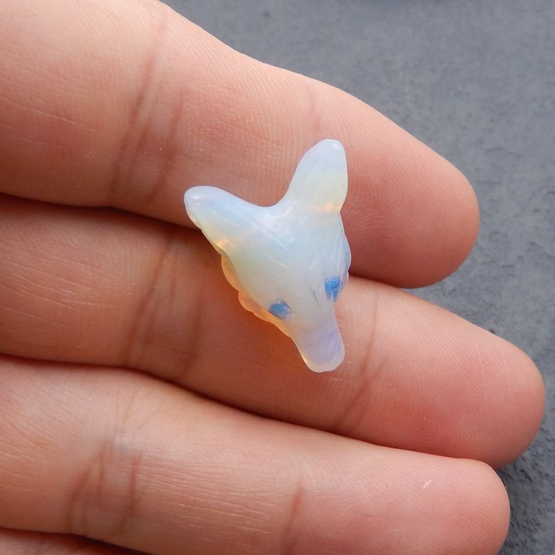 Opalite Carved wolf head Pendant Bead 23*17*9mm, 3.8g