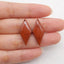 New 1 Pair Natural Red River Jasper Gemstone Earring Beads, Gemstone For Jewelry DIY Making, Drilled Gemstone Pair,25x11x4mm, 2.5g
