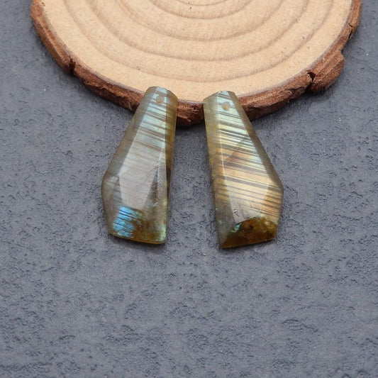 Natural Labradorite Earring Beads 27*12*4mm, 4.5g