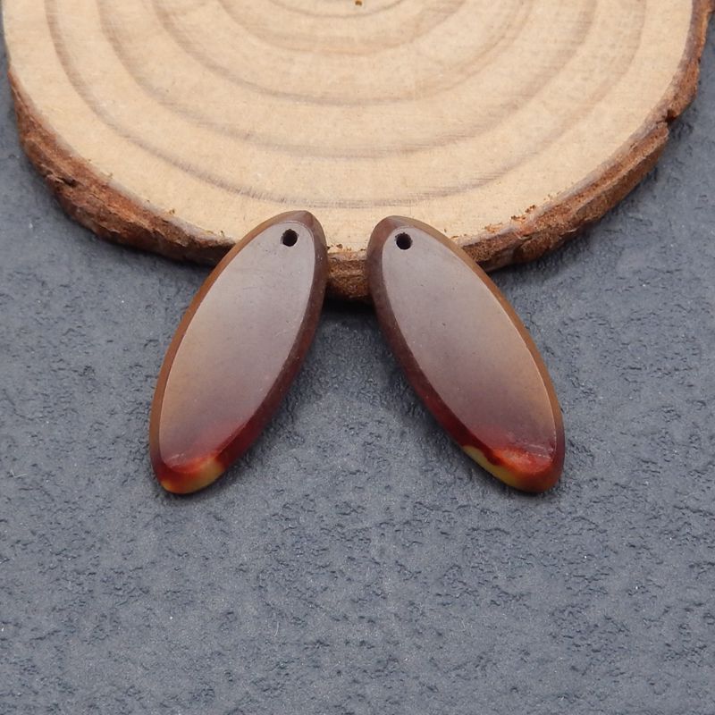 Natural Mookaite Jasper Earring Beads 25*10*2mm, 2.2g