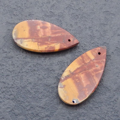 Natural Red Creek Jasper Earring Beads 30*15*3mm, 6.1g