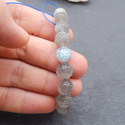 1 Strand Natural Labradorite Beads for Bracelet 10mm, 19cm length, 25.2g