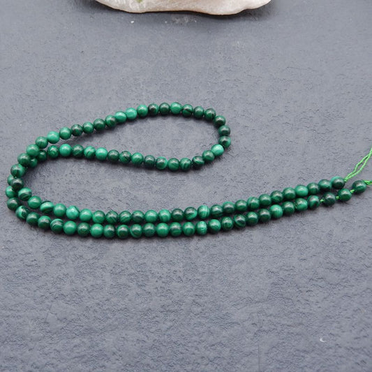 1 Strand Natural Malachite Beads for Bracelet 4mm, 16 inches length, 14g