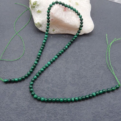 1 Strand Natural Malachite Beads for Bracelet 4mm, 16 inches length, 14g
