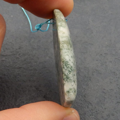 Natural Dendritic Agate Pendant Bead 44*34*7mm, 18.5g