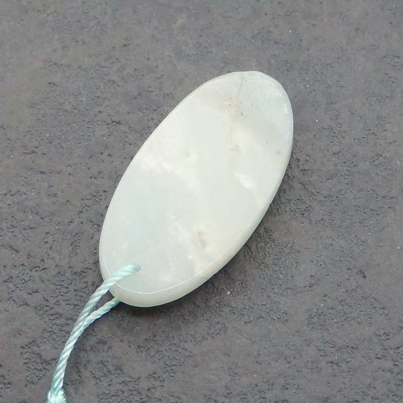 Natural Amazonite Carved flower Pendant Bead 36*19*5mm, 5.7g