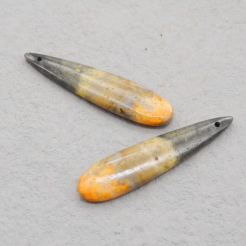 Natural BumbleBee Jasper Earring Beads 39*9*4mm, 4.7g
