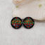 Intarsia of Obsidian, Red River, Tiger's Eye And Others Gemstone Cabochon Paire, 18x2mm, 2.4g