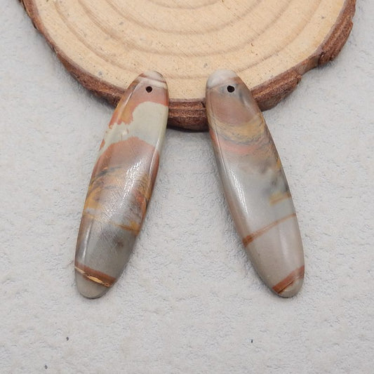 Natural Biggs Jasper Earring Beads 40*11*4mm, 6.0g