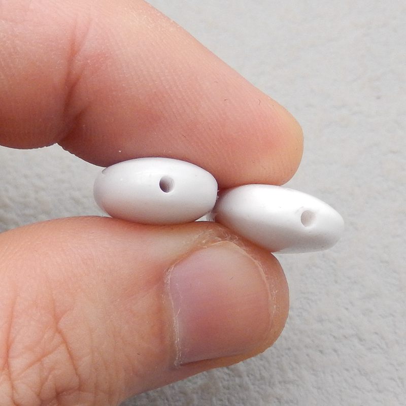 Natural White Agate Earring Beads 30*13*7mm, 7.8g