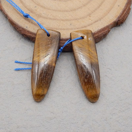 Natural Tiger's Eye Earring Beads 30*10*4mm, 4.2g
