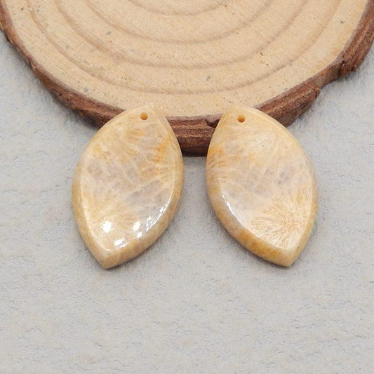 Natural Indonesian Coral Earring Beads 26*16*4mm, 6.2g