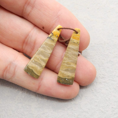 Natural Bumblebee Jasper Earring Beads 35*10*4mm, 4.0g