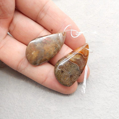 Natural Ammonite Fossil Earring Beads 32x13x5mm, 6.7g