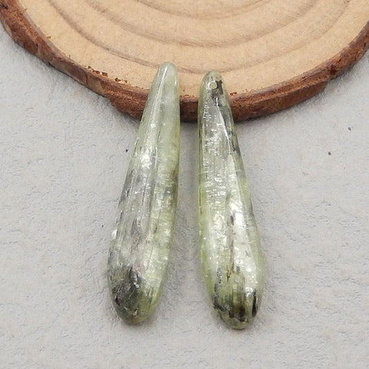 Natural Green Kyanite Earring Beads 38*8*5mm, 8.2g