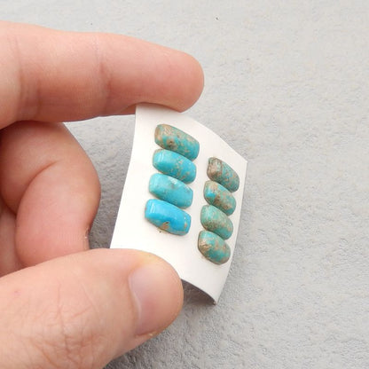 8 pcs Natural Turquoise Cabochons 12*6*3mm, 2.7g