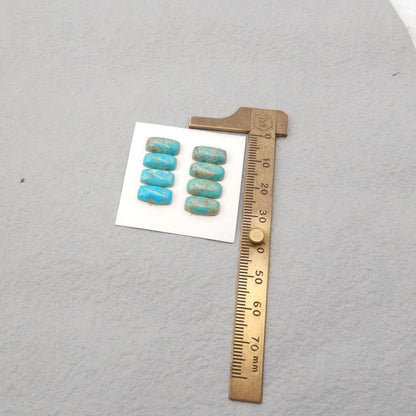 8 pcs Natural Turquoise Cabochons 12*6*3mm, 2.7g