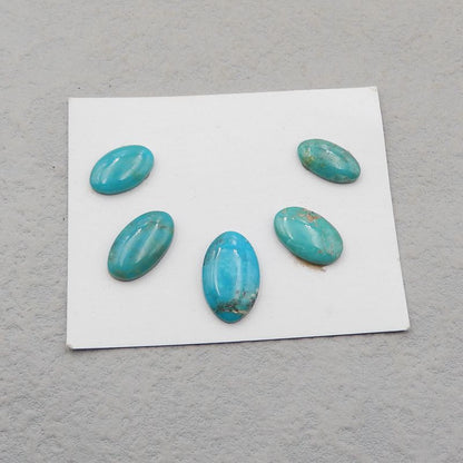 5 pcs Natural Turquoise Cabochons 18*11*3mm, 14*8*3mm, 5g