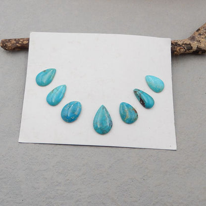 7 pcs Natural Turquoise Cabochons 18*12*3mm, 14*9*3mm 6g