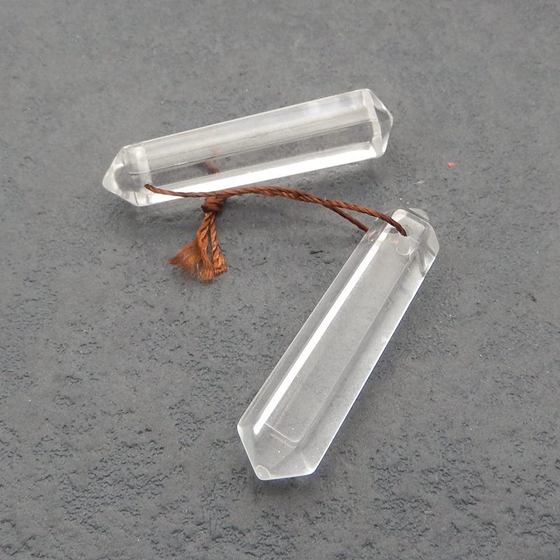 Natural White Quartz Earring Beads 34*9*9mm, 8.2g