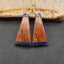 Intarsia of Lapis Lazuli and Red Creek Earring Beads 29x13x4mm, 4.6g