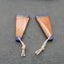 Intarsia of Lapis Lazuli and Red Creek Earring Beads 29x13x4mm, 4.6g