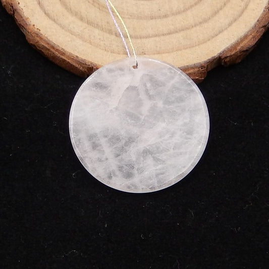 Natural Pink Opal Pendant Bead 30*30*3mm, 5.1g