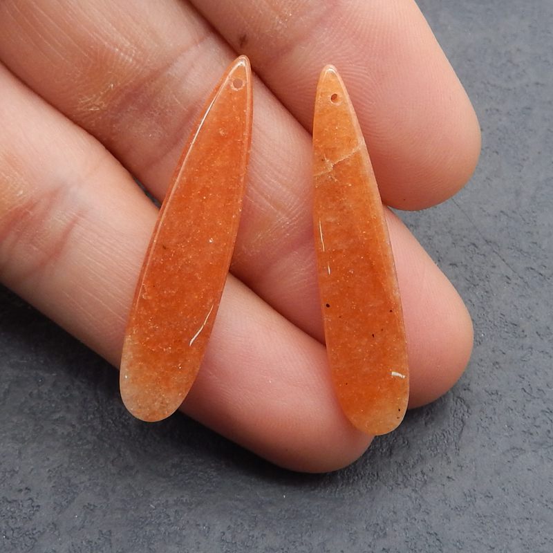 Natural Red Aventurine Earring Beads 42x10x4mm, 5.5g