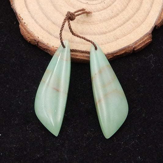Natural Green Aventurine Earring Beads 38*12*5mm, 6.2g