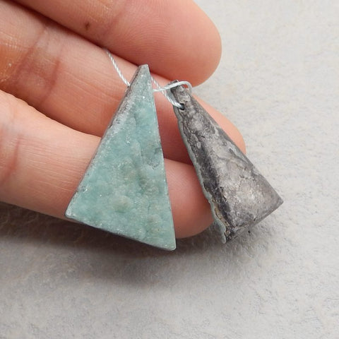 Natural Hemimorphite Earring Beads 31x19x8mm, 11.0g