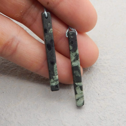 Natural Plant Fossil Earring Beads 42*5*5mm, 5.8g