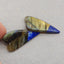 Intarsia of Labradorite and Lapis Lazuli Earring Beads 36*18*5mm, 10.2g