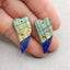 Intarsia of Labradorite and Lapis Lazuli Earring Beads 36*18*5mm, 10.2g