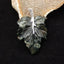 Natural Ocean Jasper Carved Leaf Pendant with 925 Sterling Silver 43*29*8mm, 8.9g