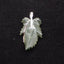 Natural Ocean Jasper Carved Leaf Pendant with 925 Sterling Silver 46*30*8mm, 8.8g
